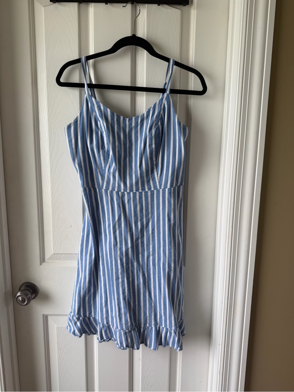 Old Navy Blue and White Striped Midi Sundress